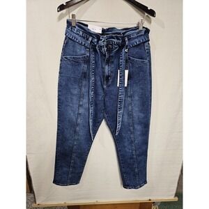 Vervet Plastic Love Belted Mom High Rise Ankle Jeans Women's 31x26 Rise 14